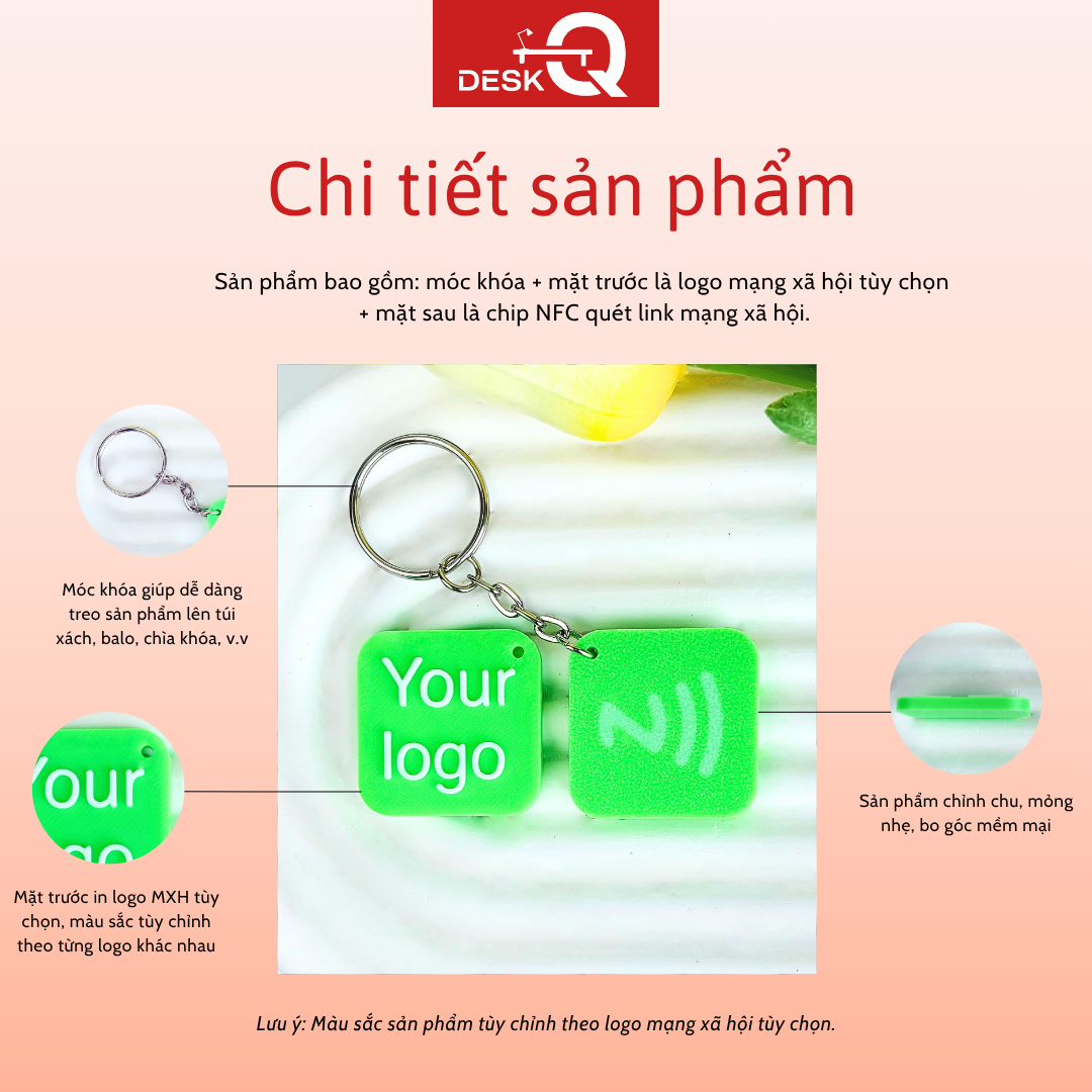 Móc Khóa Tag NFC Thông Minh Gắn Quét Link Mạng Xã Hội - Kết Nối Chỉ Với 1 Chạm