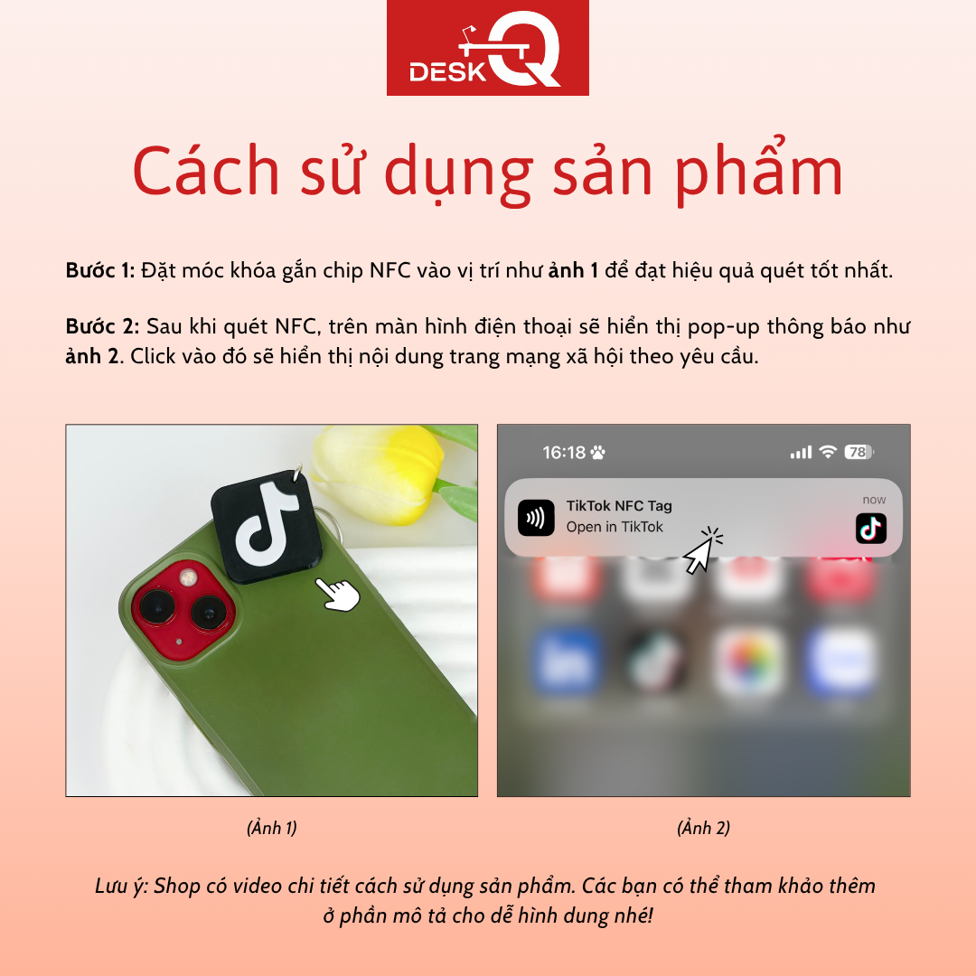 Móc Khóa Tag NFC Thông Minh Gắn Quét Link Mạng Xã Hội - Kết Nối Chỉ Với 1 Chạm