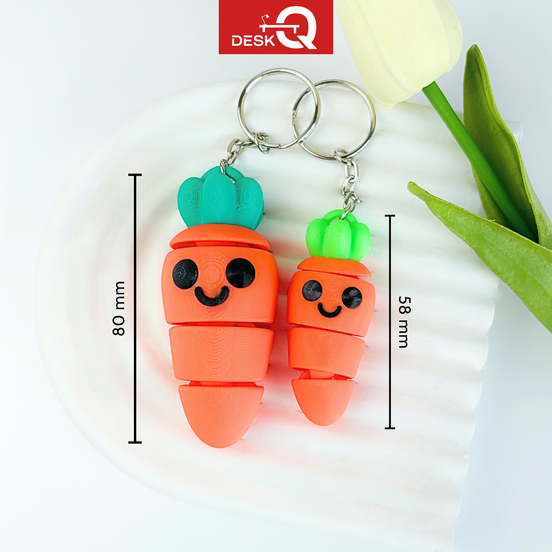 Móc Khóa Cà Rốt Lúc Lắc Đáng Yêu, Di Chuyển Khớp Gập Linh Hoạt, Flexi Keychain