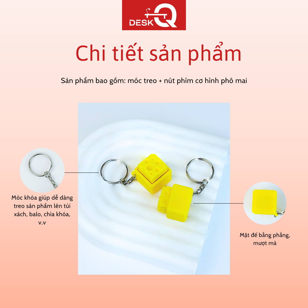 Móc Khóa Phô Mai Clicky Đáng Yêu Vui Nhộn, Mô Phỏng Nút Bấm Bàn Phím Cơ Có Tiếng Kêu, Giúp Giảm Stress, Giải Tỏa Căng Thẳng