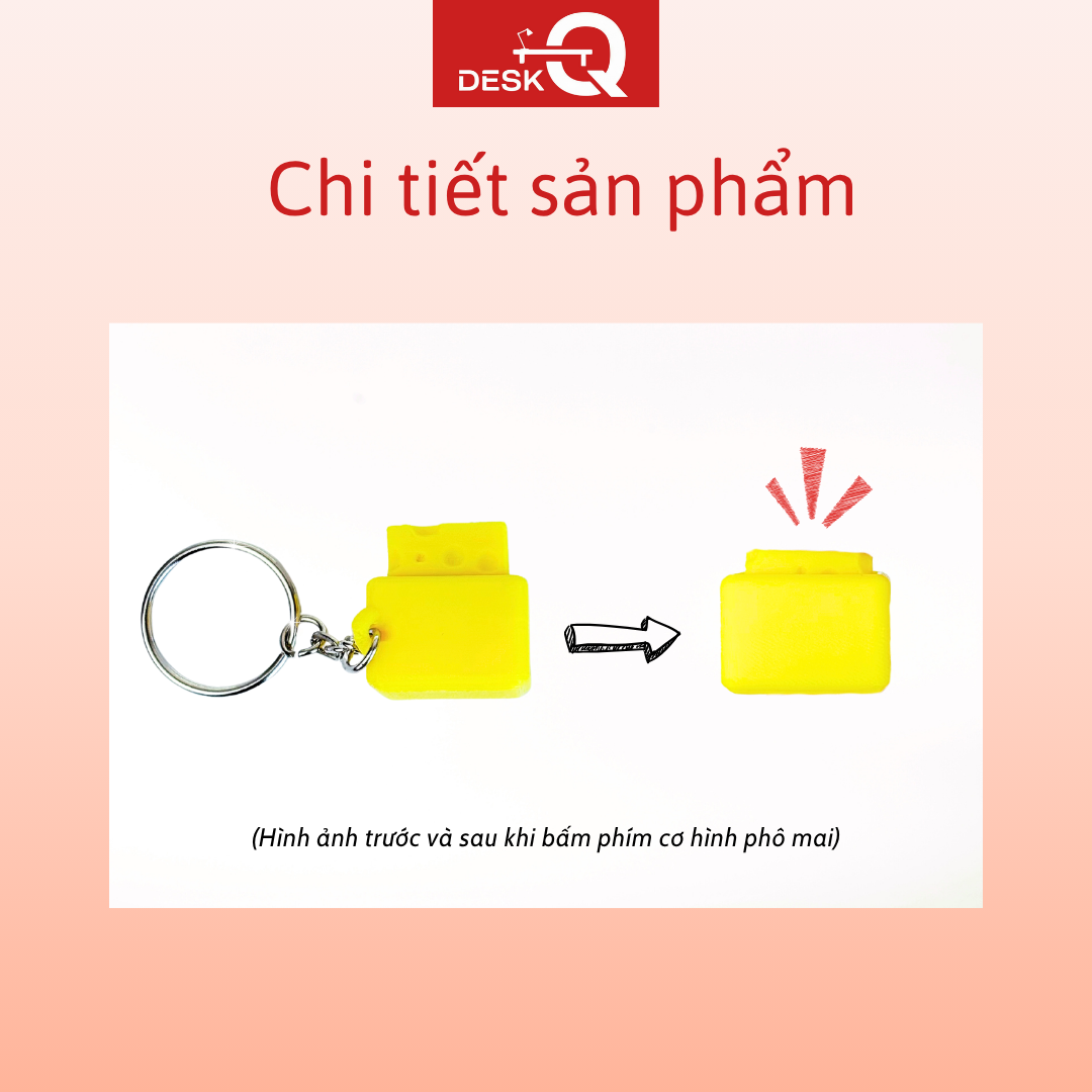 Móc Khóa Phô Mai Clicky Đáng Yêu Vui Nhộn, Mô Phỏng Nút Bấm Bàn Phím Cơ Có Tiếng Kêu, Giúp Giảm Stress, Giải Tỏa Căng Thẳng
