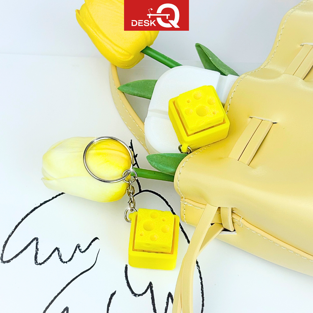 Móc Khóa Phô Mai Clicky Đáng Yêu Vui Nhộn, Mô Phỏng Nút Bấm Bàn Phím Cơ Có Tiếng Kêu, Giúp Giảm Stress, Giải Tỏa Căng Thẳng