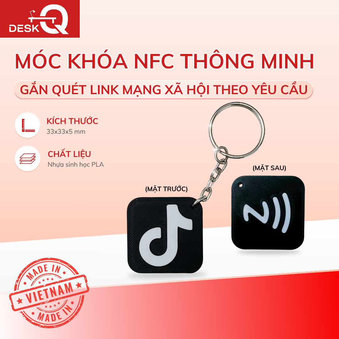 Móc Khóa Tag NFC Thông Minh Gắn Quét Link Mạng Xã Hội - Kết Nối Chỉ Với 1 Chạm