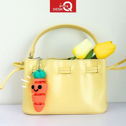 Móc Khóa Cà Rốt Lúc Lắc Đáng Yêu, Di Chuyển Khớp Gập Linh Hoạt, Flexi Keychain