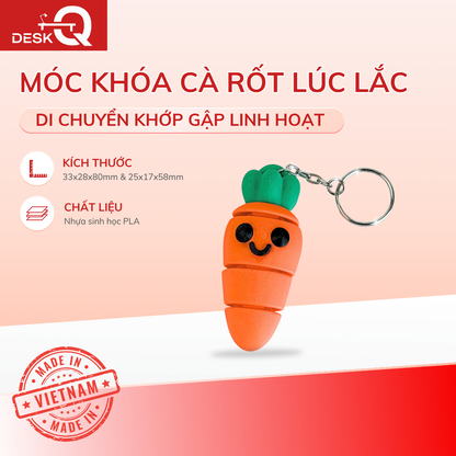 Móc Khóa Cà Rốt Lúc Lắc Đáng Yêu, Di Chuyển Khớp Gập Linh Hoạt, Flexi Keychain