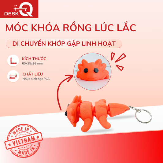 Móc Khóa Rồng Lúc Lắc Dễ Thương, Di Chuyển Khớp Gập Linh Hoạt, Flexi Keychain