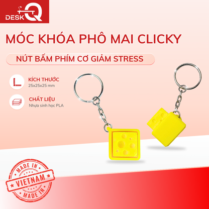 Móc Khóa Phô Mai Clicky Đáng Yêu Vui Nhộn, Mô Phỏng Nút Bấm Bàn Phím Cơ Có Tiếng Kêu, Giúp Giảm Stress, Giải Tỏa Căng Thẳng