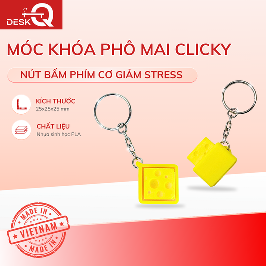 Móc Khóa Phô Mai Clicky Đáng Yêu Vui Nhộn, Mô Phỏng Nút Bấm Bàn Phím Cơ Có Tiếng Kêu, Giúp Giảm Stress, Giải Tỏa Căng Thẳng
